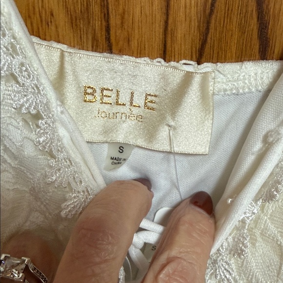 Belle Journee White Lace Spaghetti
Strap Dress Small. - Picture 2 of 6